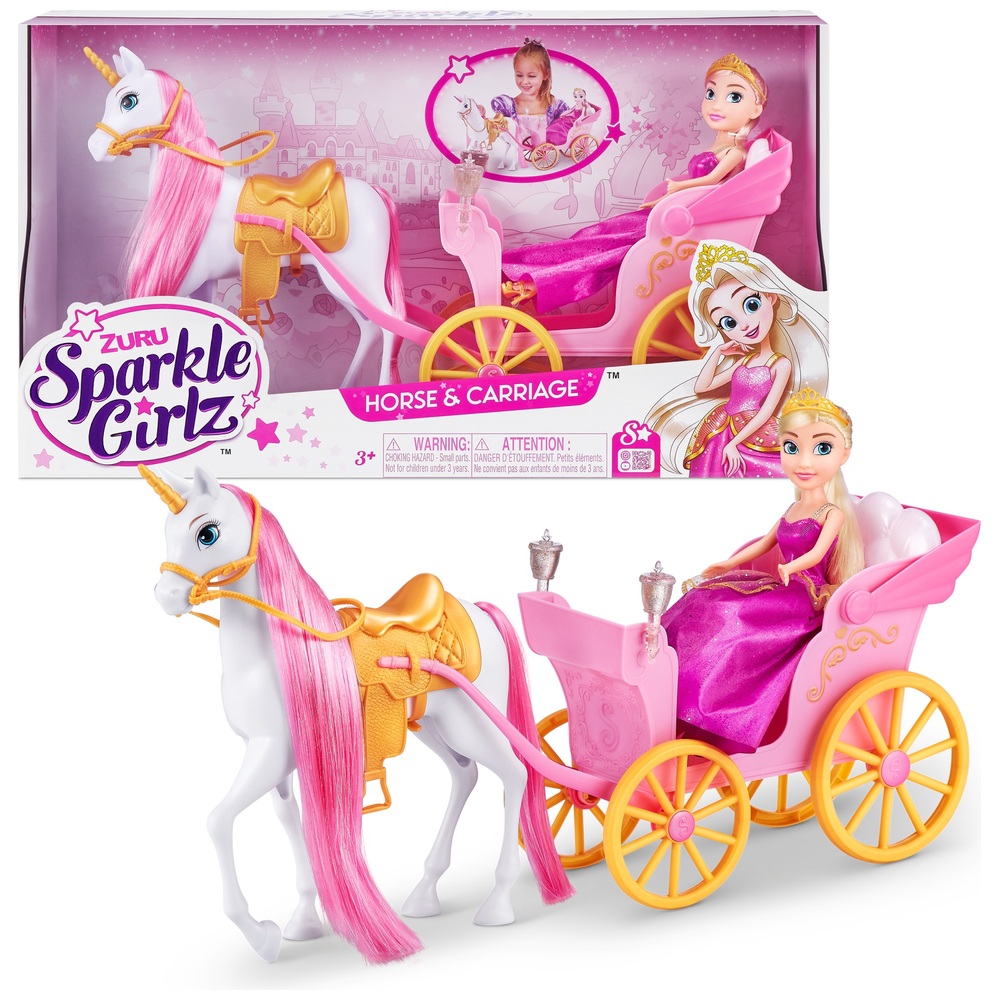 Sparkle Girlz Prinzessinnenpuppe mit Pferd und Kutsche von ZURU