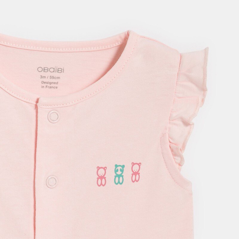 Combi courte volantée rose bébé fille (lot de 2) Vert