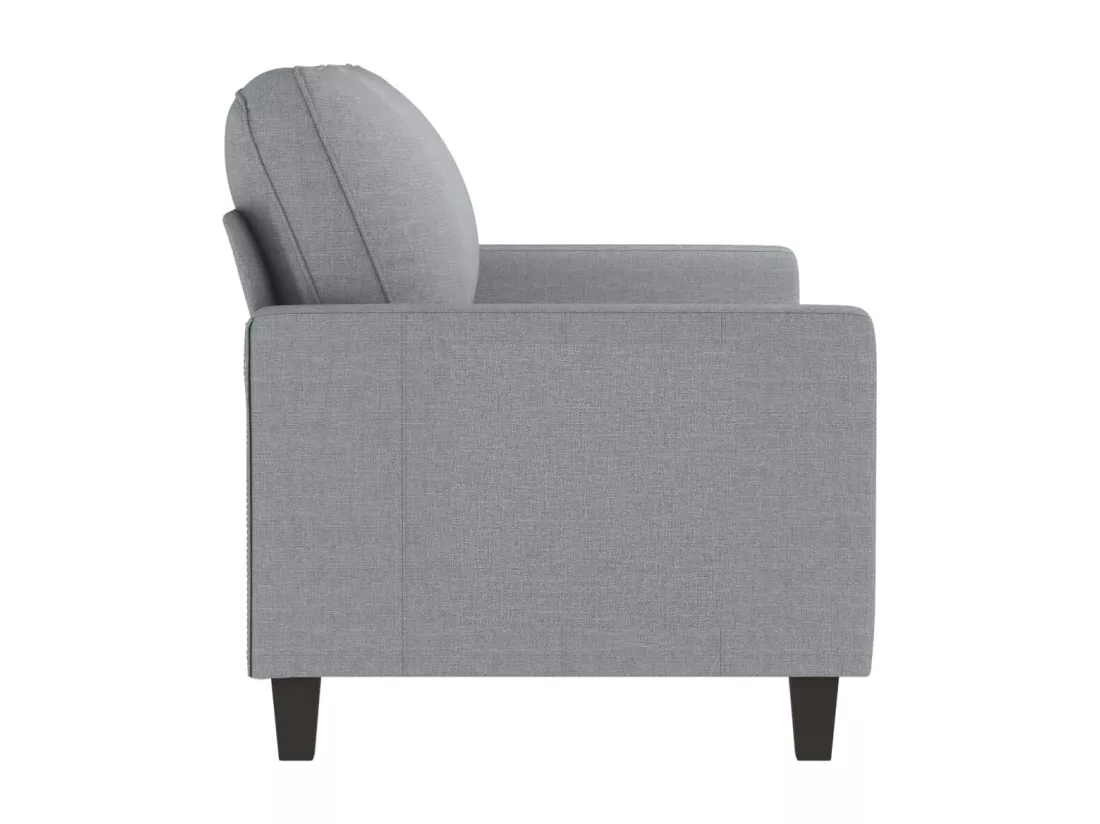 Canapé à 2 places Gris clair 140 cm Tissu