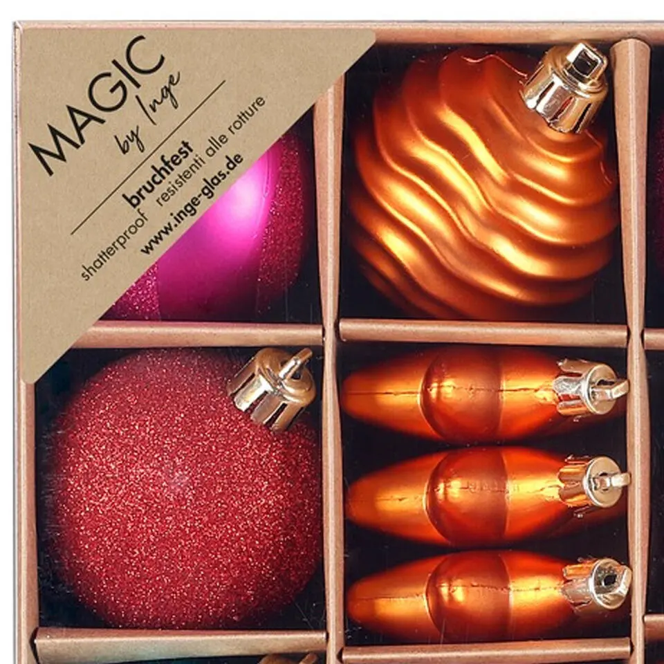 Inge Christmas Decor Kerstballen en ornamenten - 24x - gekleurd