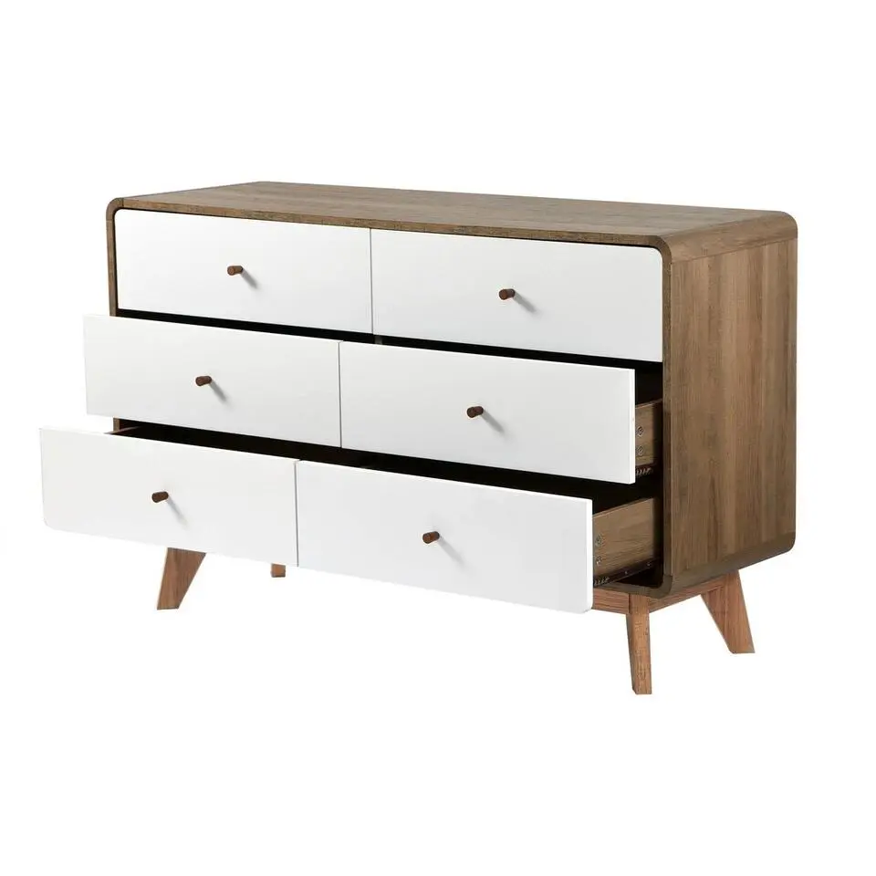 CALICOSY - Ladekast ALBURA - Donker hout - 75.5x120x39 cm