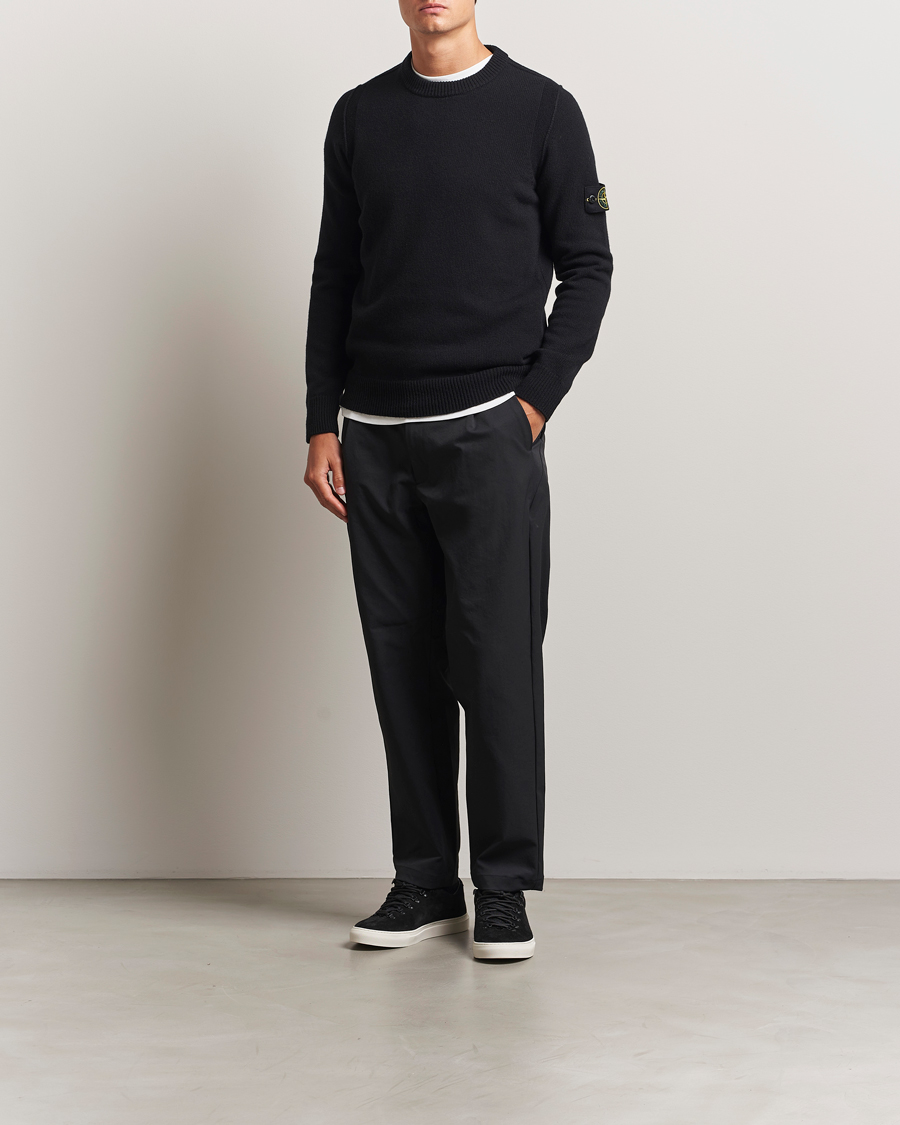 Stone Island Knitted Lambswool Crew Neck Black