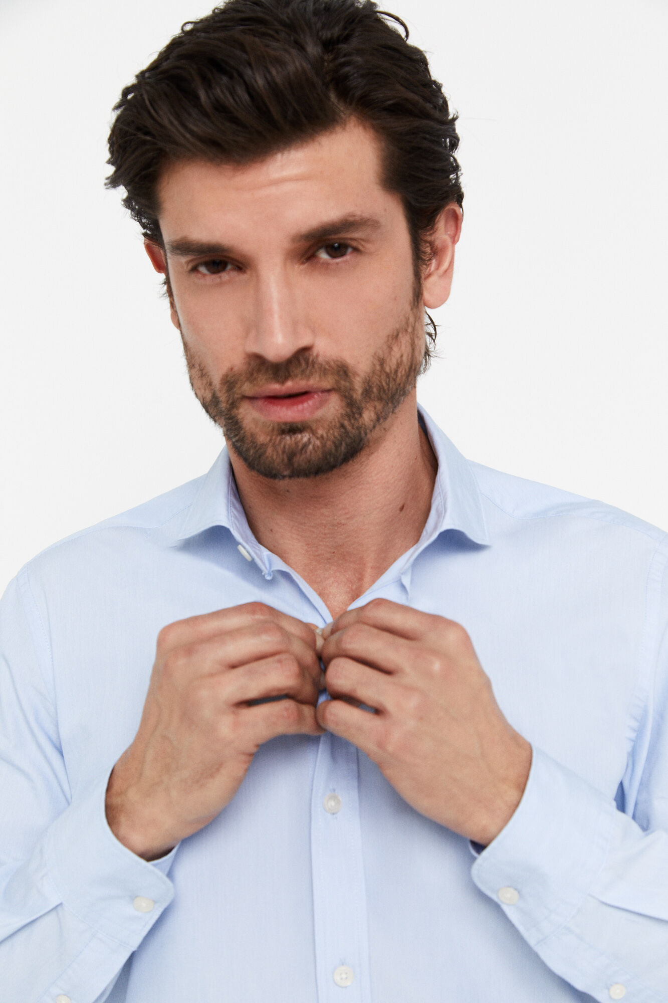Camisa lisa coolmax slim fit - Azul