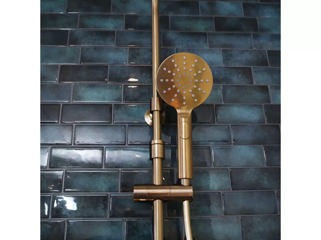 Luisa colonne de douche thermostatique cuivre brossé - Essebagno