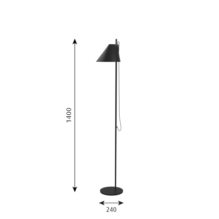 Louis Poulsen Yuh vloerlamp LED zwart