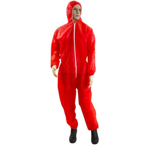 Combinaison de travail PLP Paredes 50g/m² à cagoule rouge taille XXL