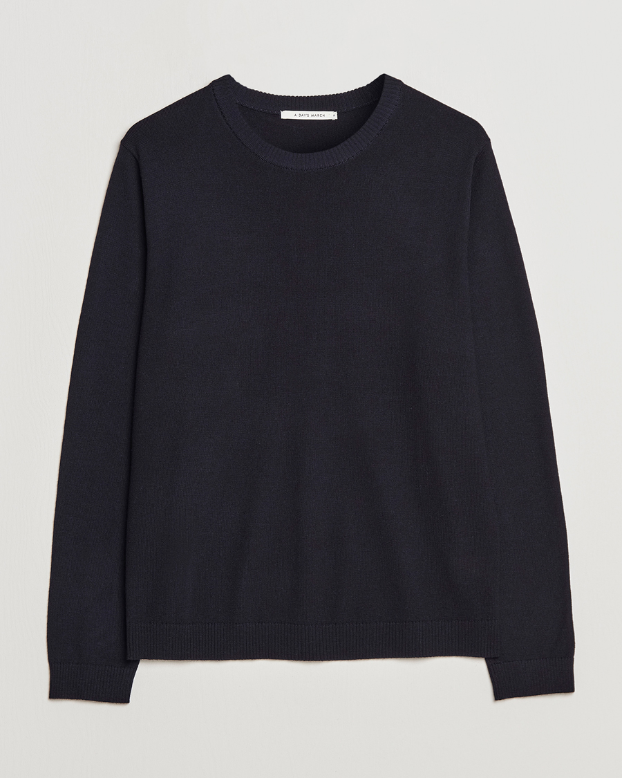 A Day's March Álagon Merino Crew Navy