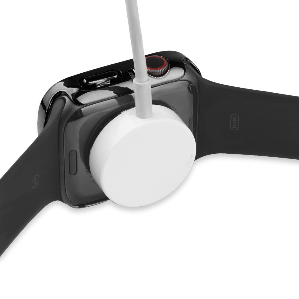 Apple Watch (41mm) Hardcase Glitzer Strass Bumper Hülle mit Display Schutzglas - Schwarz