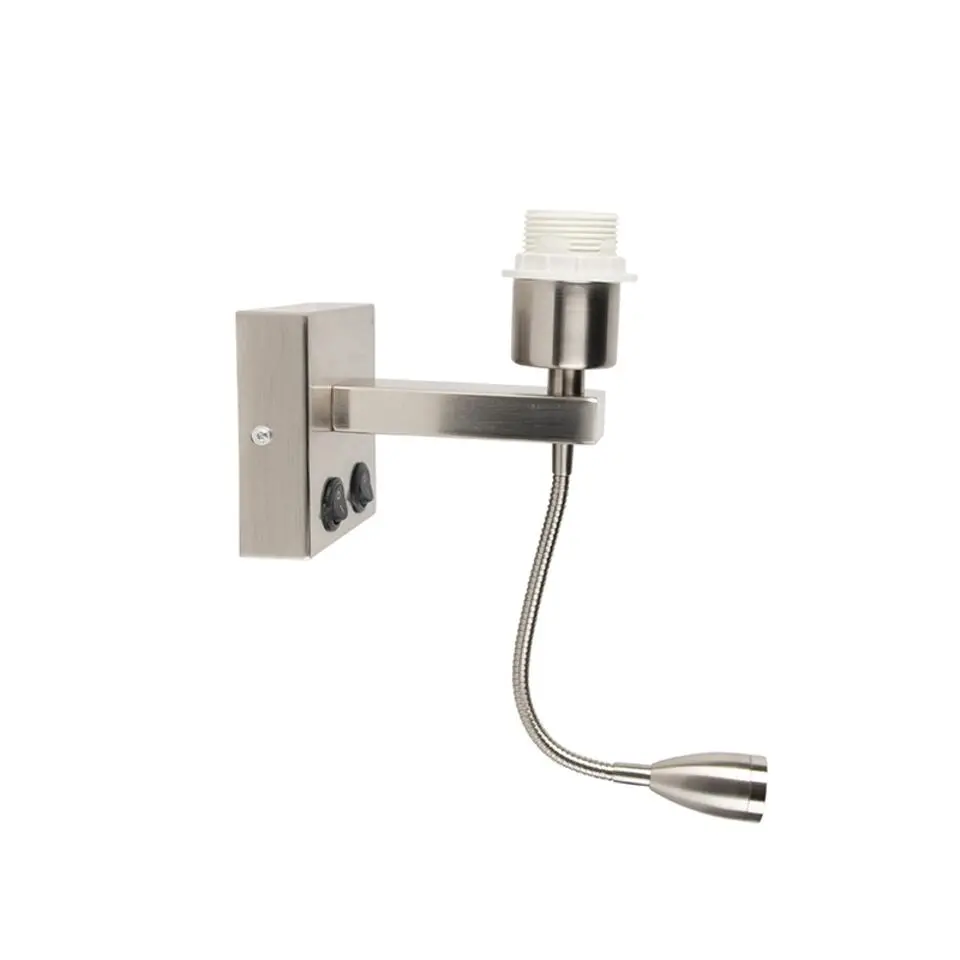 Qazqa wandlampen brescia combi zilverkleurig e27
