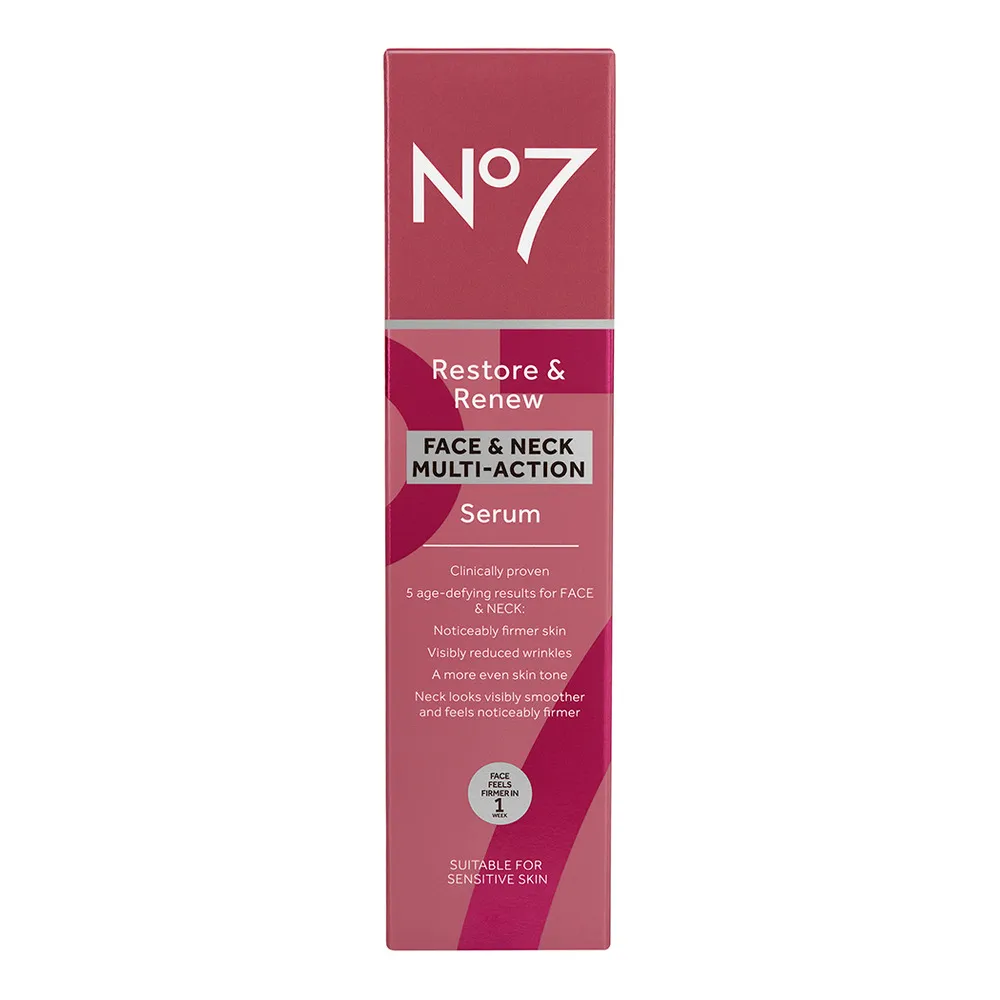 No7 Restore & Renew Face And Neck Serum - 30 ml.