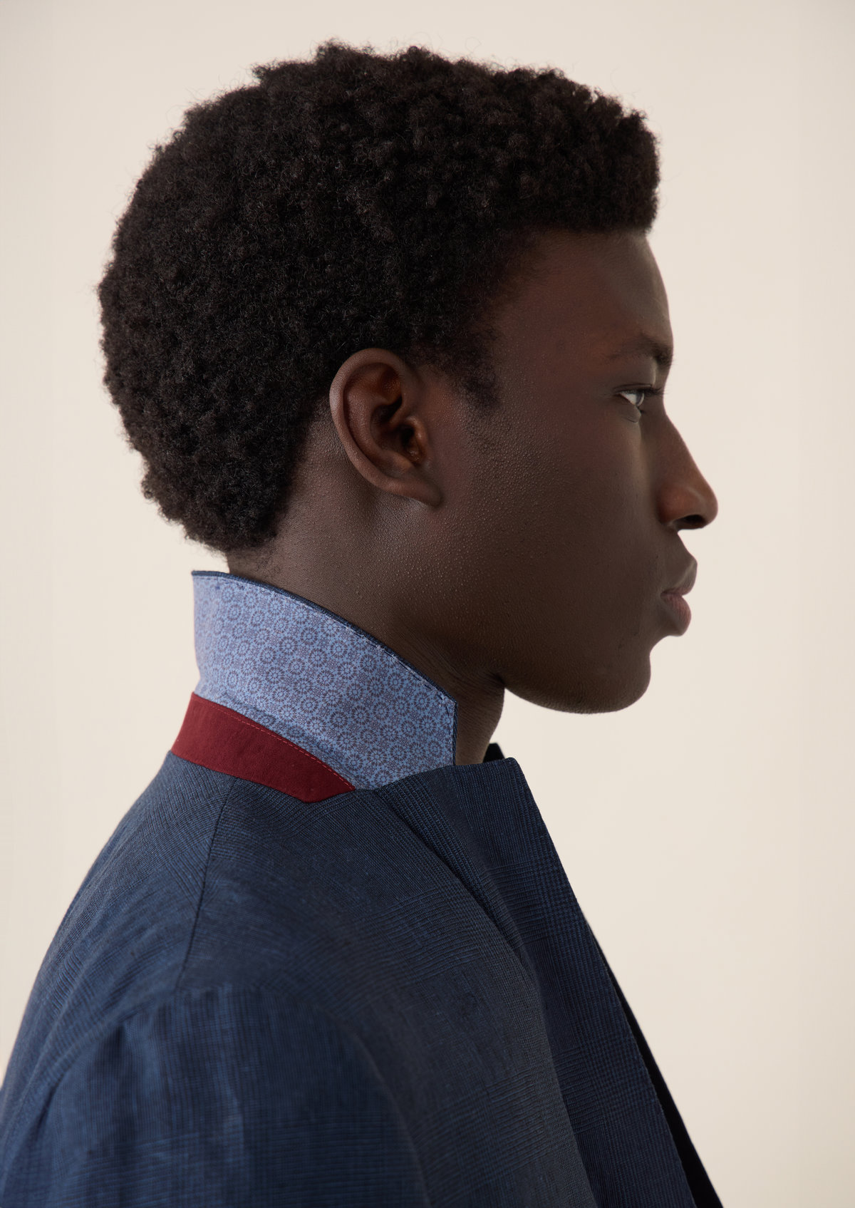 Veste coordonnable Regular en lin bleu marine Prince de Galles