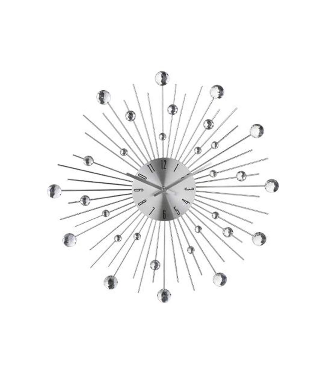 Horloge Design Strass 50cm Argent