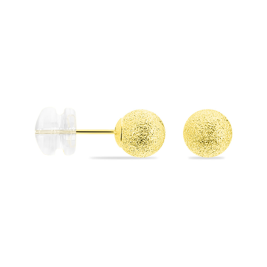 Boucles D'oreilles Puces Fidelia Boule Sablee Or Jaune