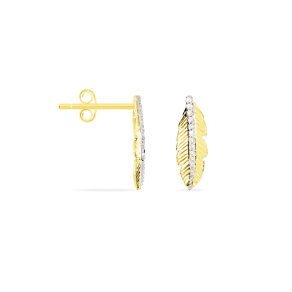 Boucles D'oreilles Puces Paola Or Jaune Diamant