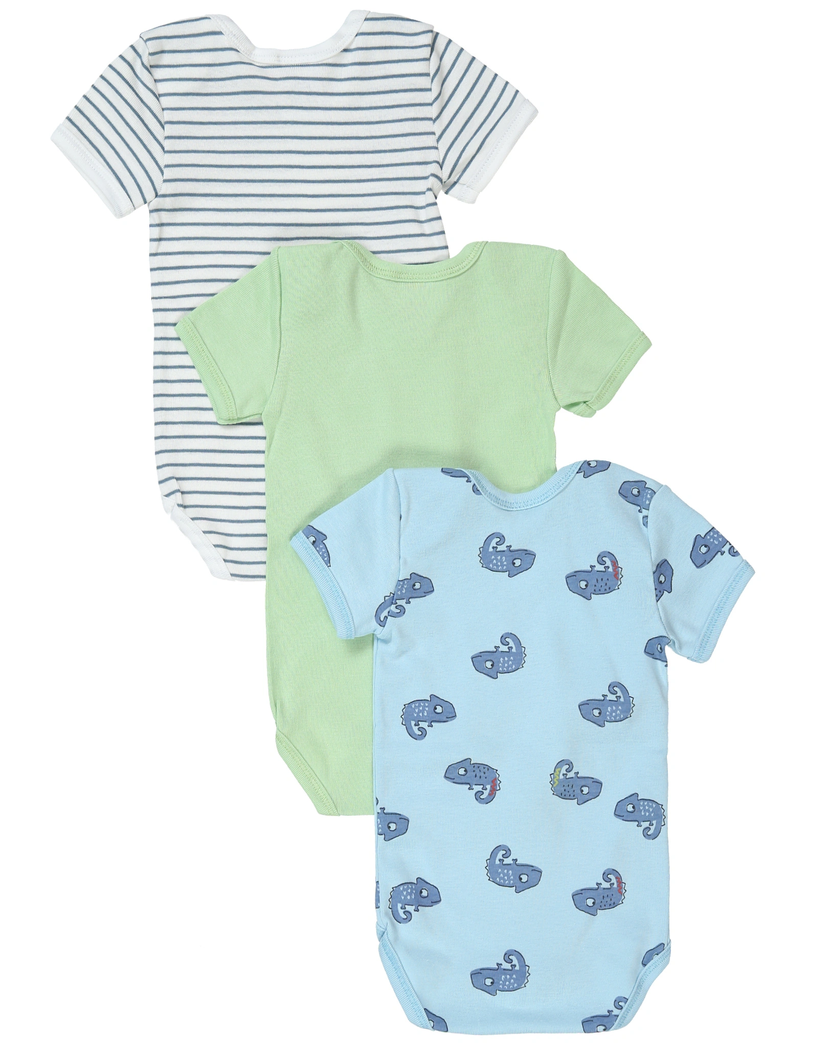 Kurzarm-Body SOFT 3er Pack in milky blue