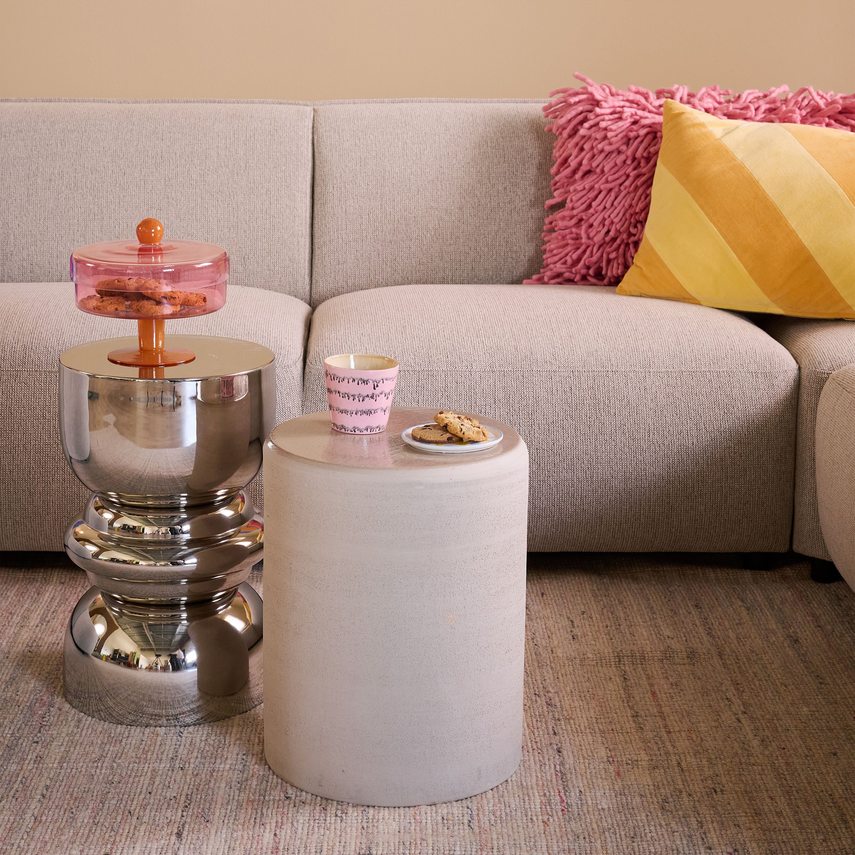 &k amsterdam Duo Stolp - Laag - Roze
