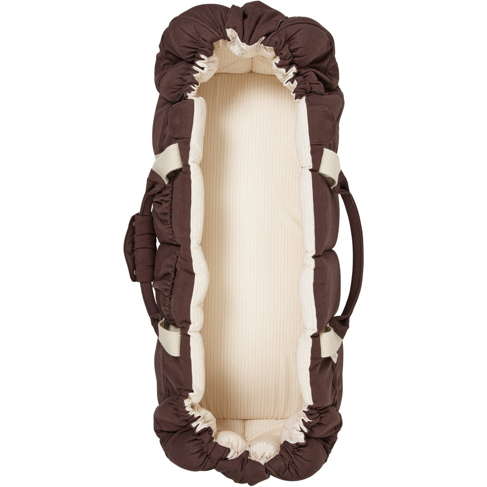 Køb COPENHAGEN COLORS Babylift og Legetæppe Dark Brown w. Cream Solid Stripe