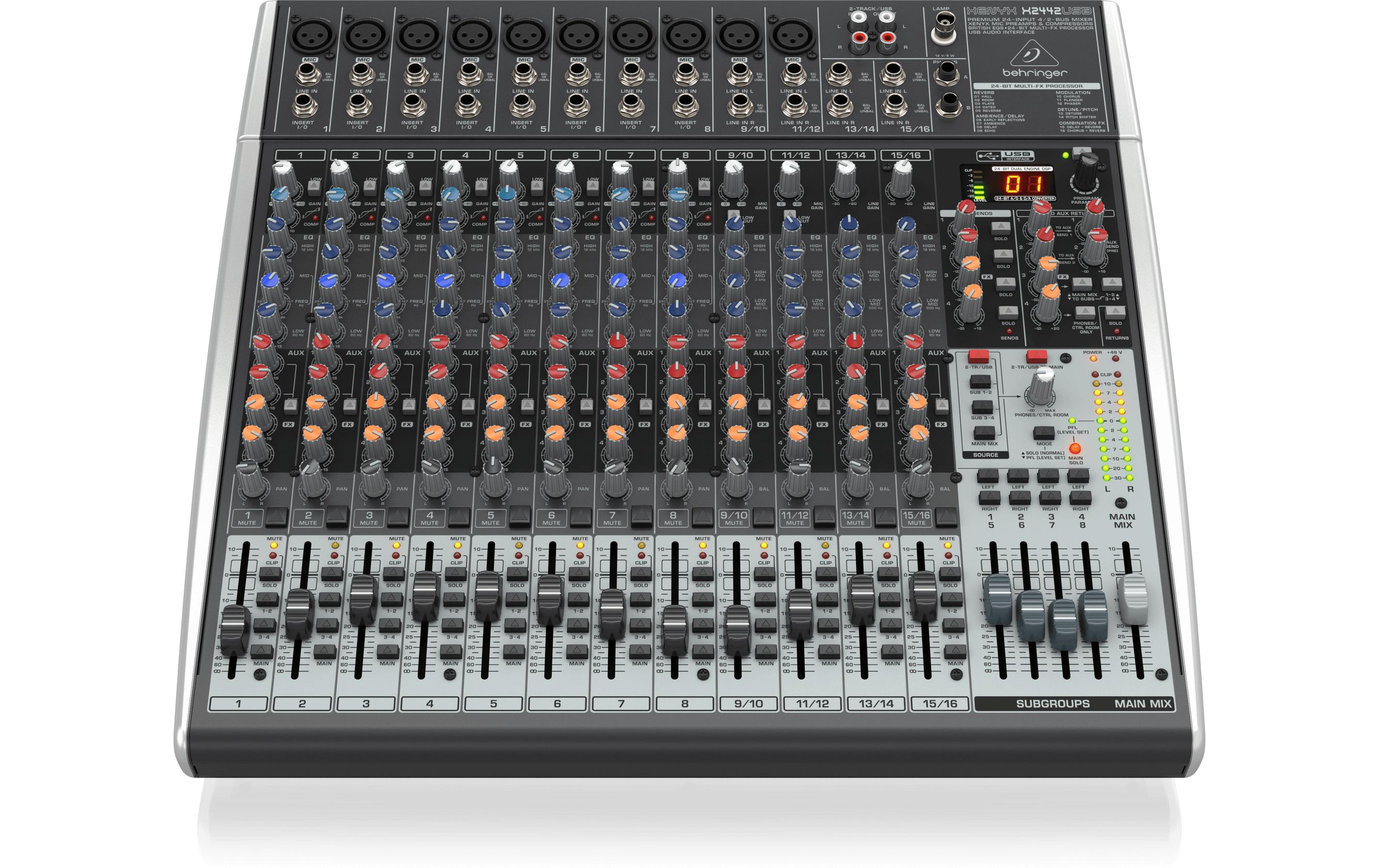 Mischpult XENYX X2442USB<br>24-Kanal Analogmischpult mit integriertem USB-Audiointerface