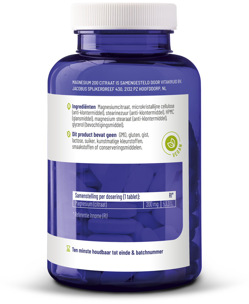 Vitakruid Magnesium 200 Citraat (90 tabletten)