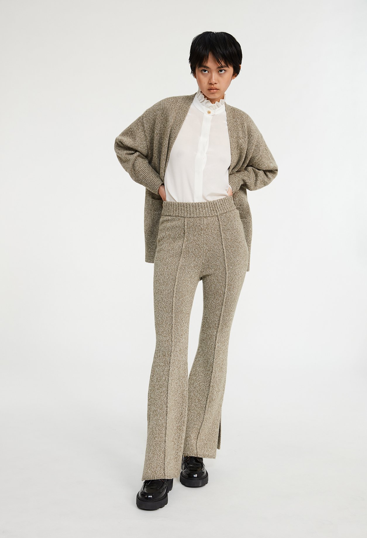 Pantalon evase maille