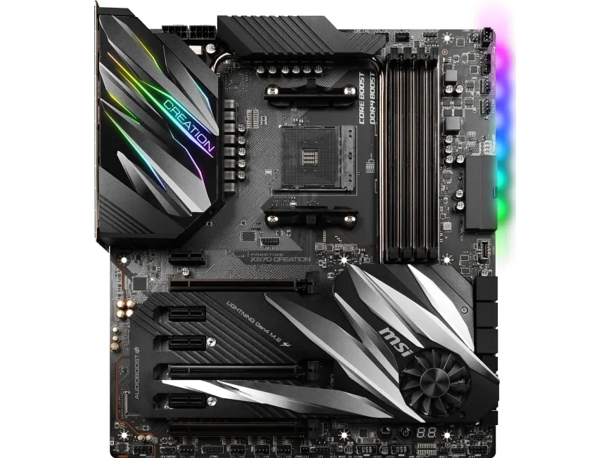 [OUTLET] - MSI PRESTIGE X570 CREATION - Bundkort - udvidet ATX - Socket AM4 - AMD X570 Chipset - USB-C Gen2, USB 3.2 Gen 1, USB 3.2 Gen 2 - Bluetooth, 10 Gigabit LAN, Gigabit LAN, Wi-Fi - HD Audio (8-kanaler)