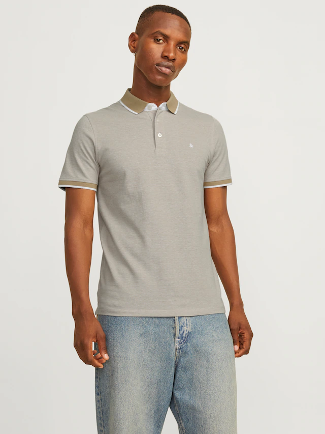 Jack & Jones Poloshirt »JJEPAULOS Slim Fit, sportlich-elegant, mit Stickerei und Knopfleiste«, 2 Stk. unifarben, modisch, slim fit, Baumwolle, Polokragen