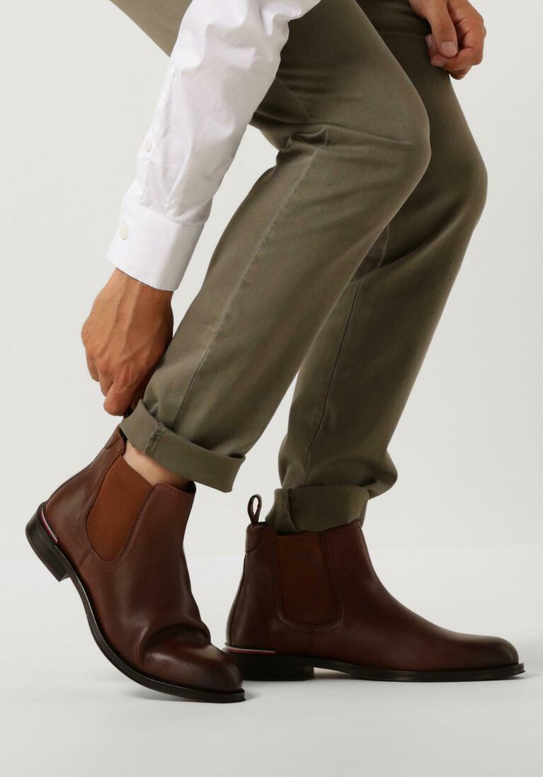 TOMMY HILFIGER cognac tommy hilfiger chelsea boots core rwb hilfiger chelsea