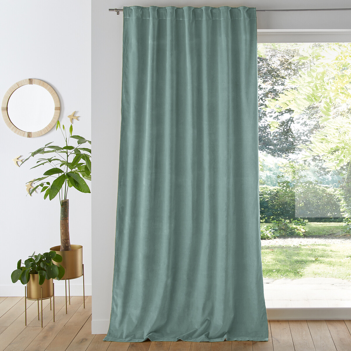 LA REDOUTE INTERIEURS<br>Cortina de veludo com acabamento em laços ocultos, Veludo