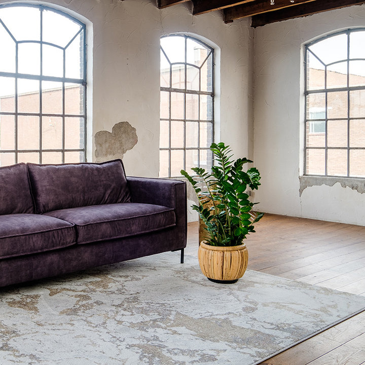 Modern vloerkleed - Mark Geel/Creme | Een stijlvol interieur!