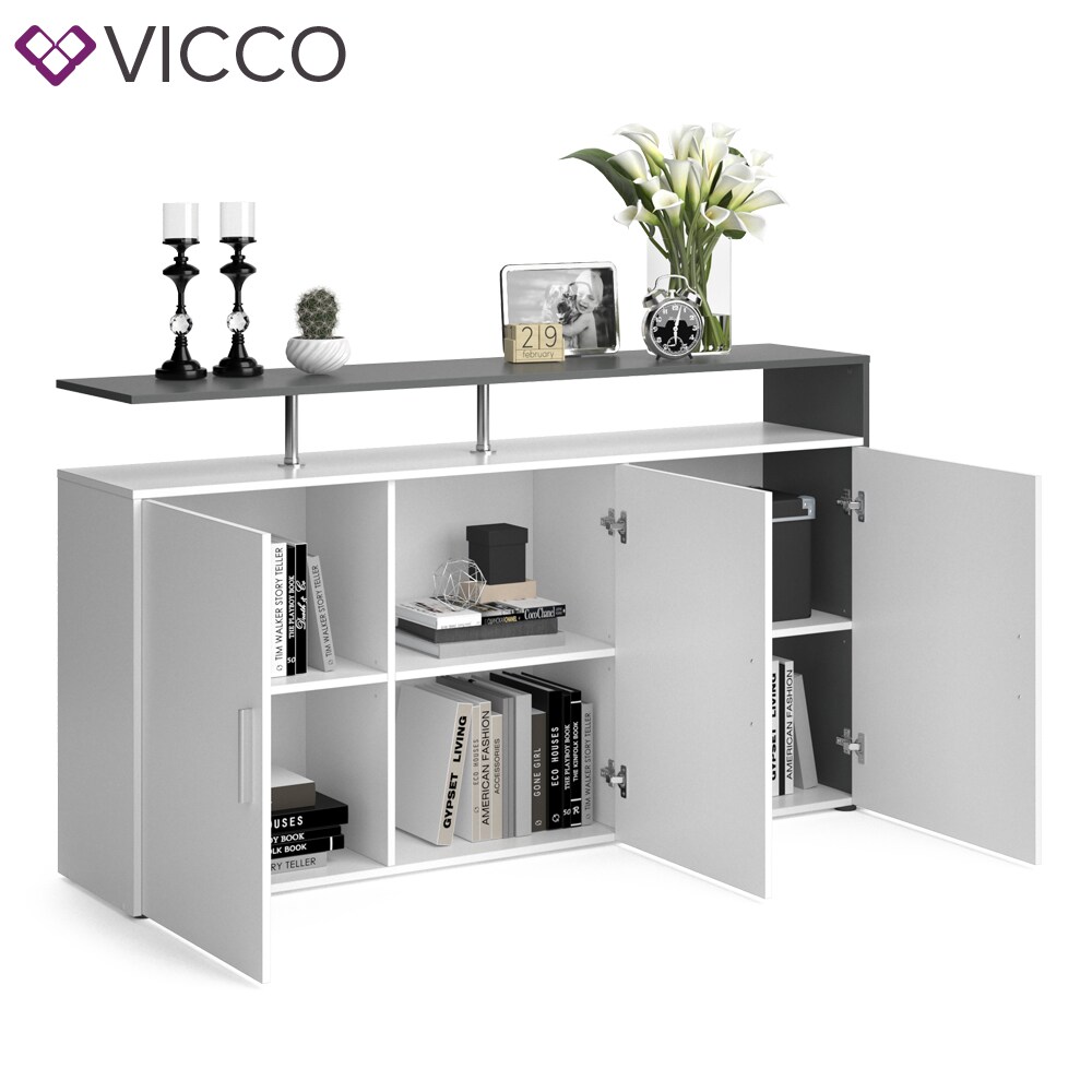 VICCO Sideboard AMATO Kommode Schrank Weiß Anrichte Fernsehschrank TV