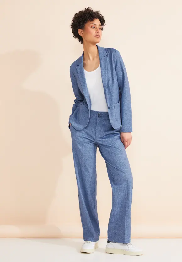 Kurzer Melange Blazer - dahlia blue