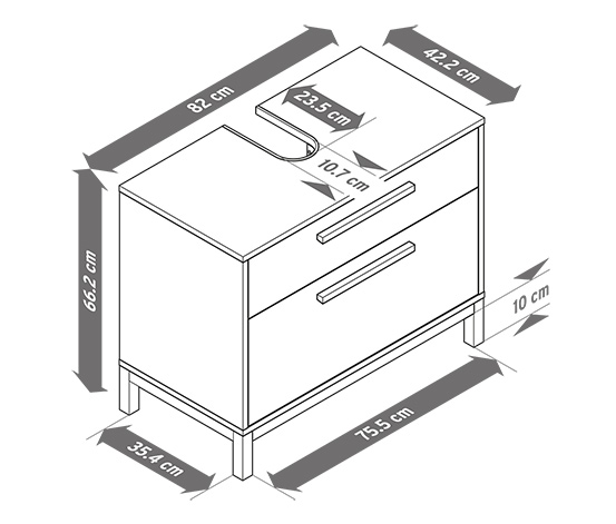 Waschbeckenunterschrank »Eklund« mit 2 Schubladen