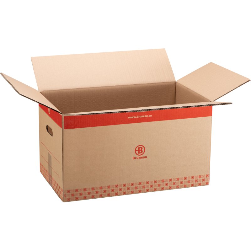 Caisse déménagement Bruneau kraft brun double cannelure L 55,5 x l 33 x H 30 cm