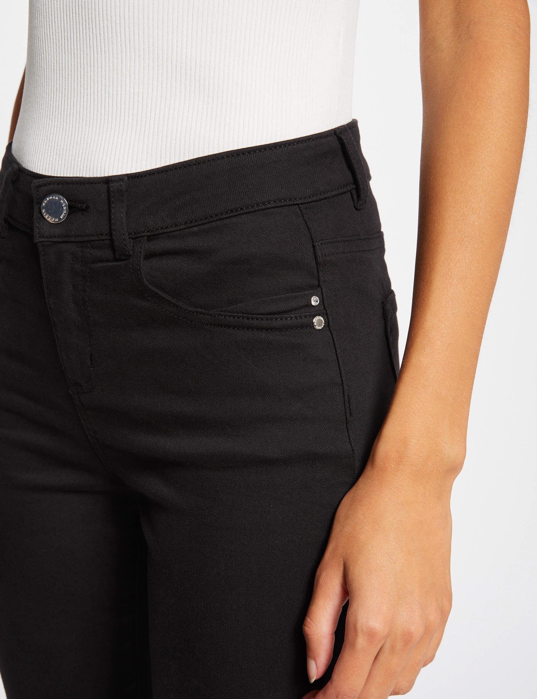 Pantalon slim taille standard noir femme - noir