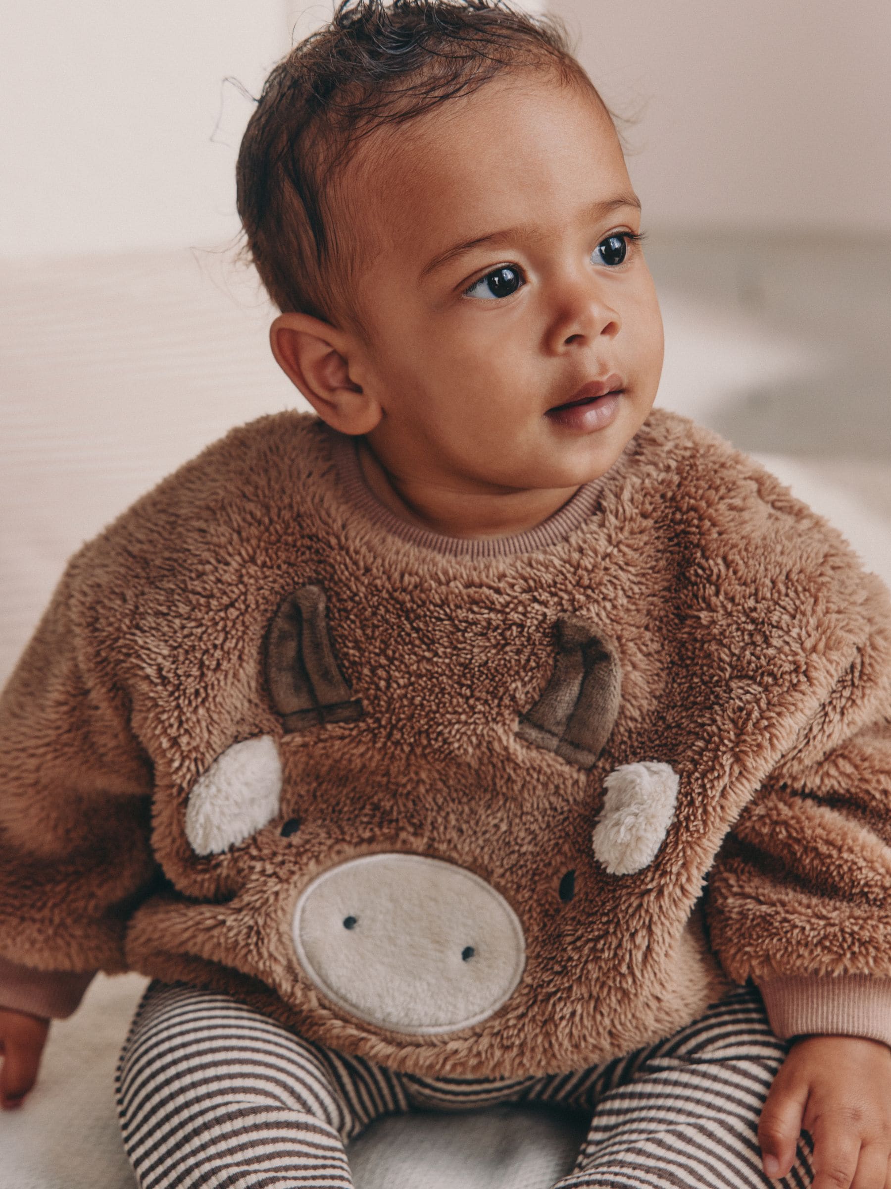 Bruin Hamish - Babyfleece set van sweater en legging (0mnd-2jr)