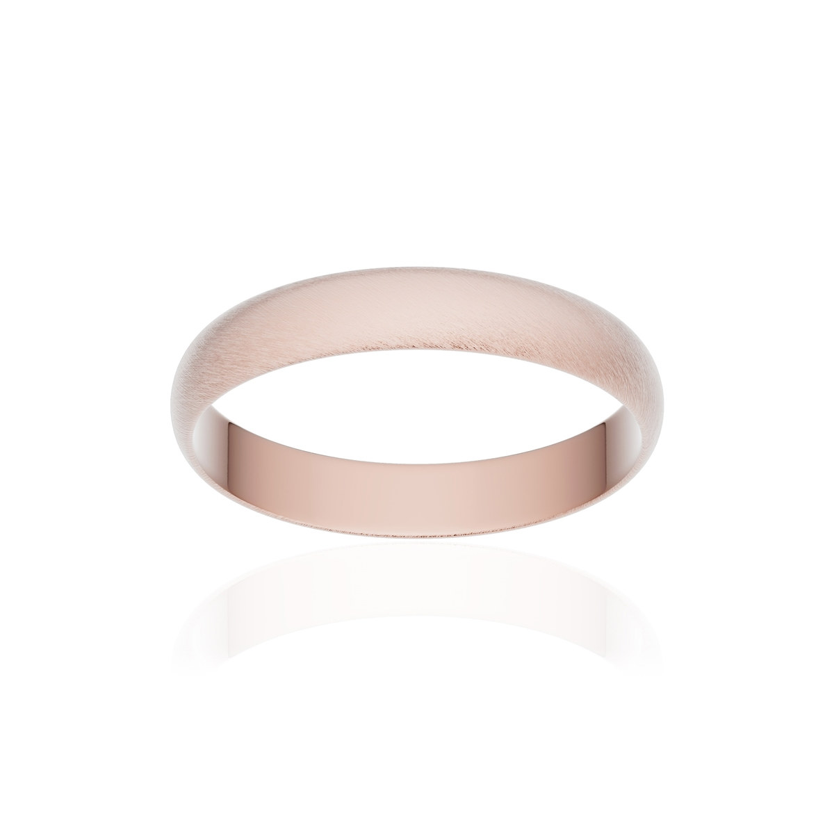 Alliance or 375 rose givré ruban 3,5mm