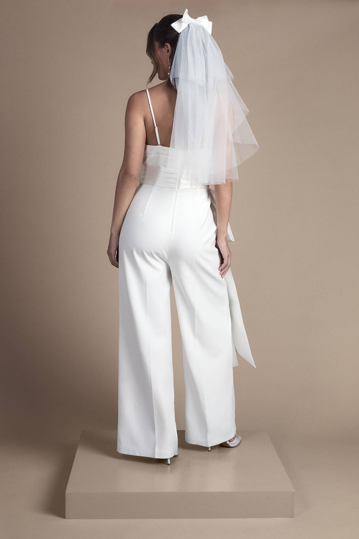 Coast Combinaison de Mariée Bustier à Jambes Larges avec Détail Nœud