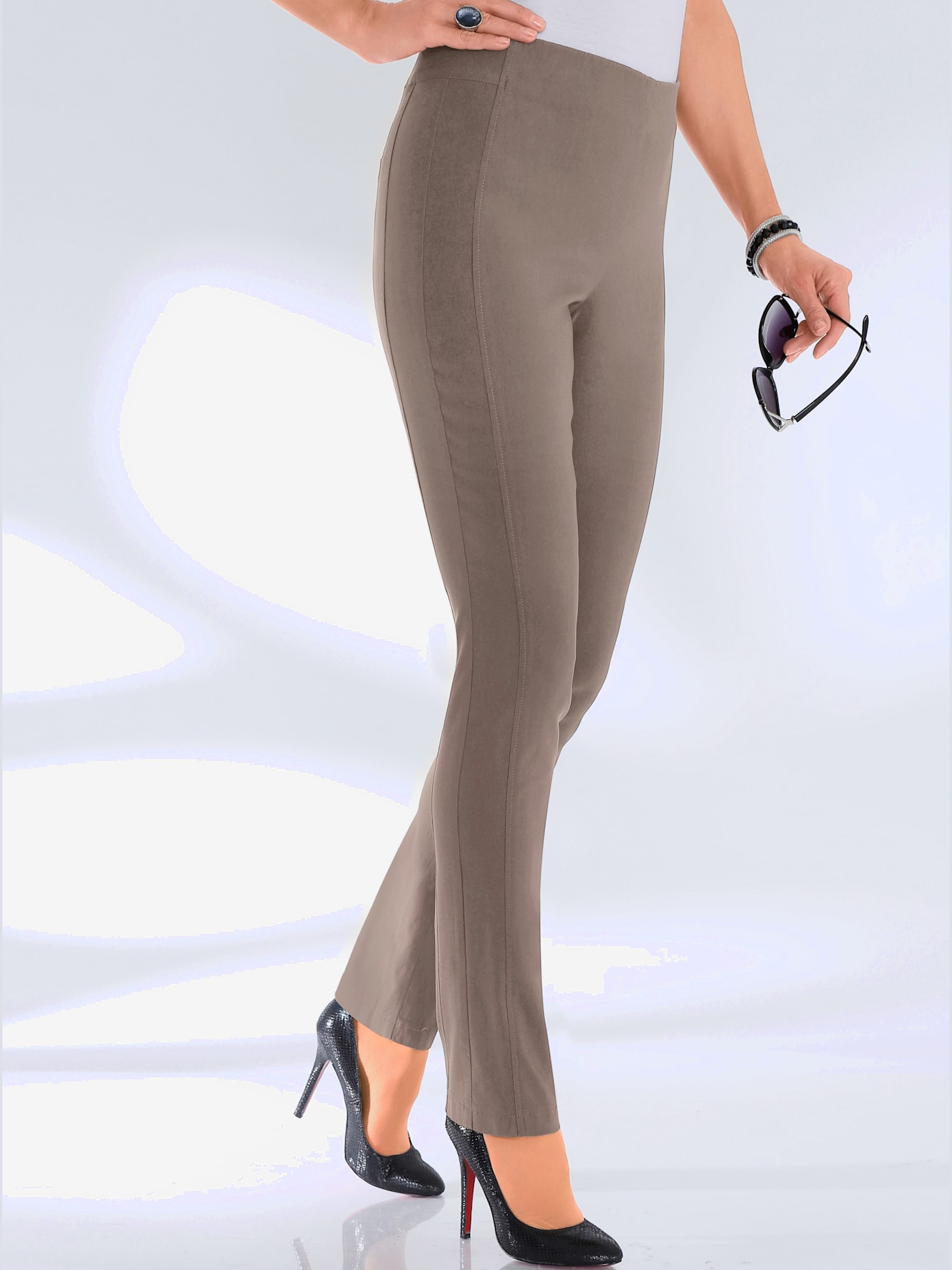 Pantalon classique uni avec ceinture élastique