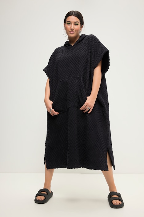 Badeponcho, Boxy Shape, Frottee, Kapuze