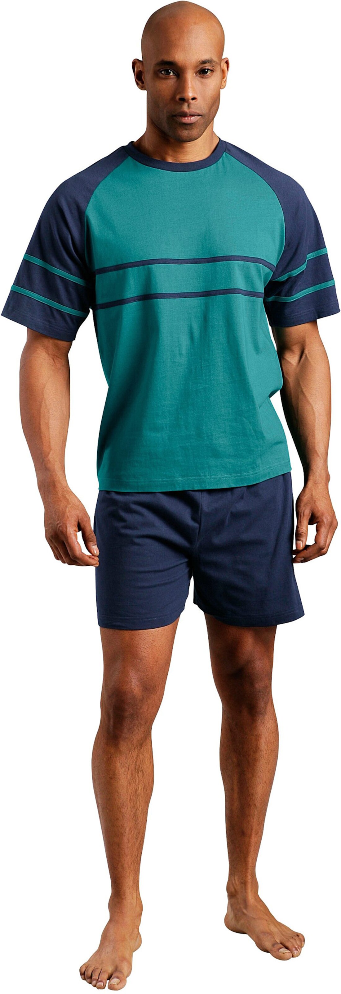 Shorty in grün, marine