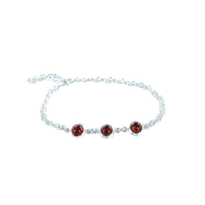 Bracelet argent 925 Ambre veritable de la mer Baltique