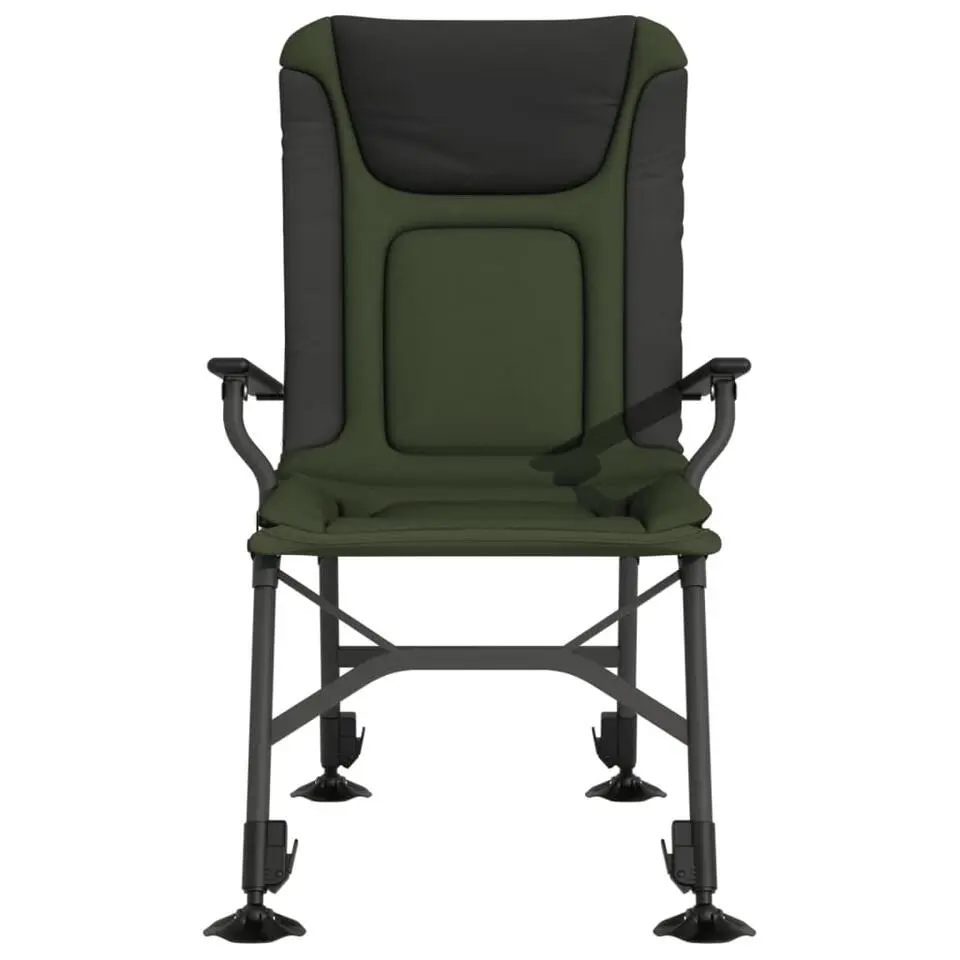 vidaXL - Loungestoel met armleuning - Groen - Staal