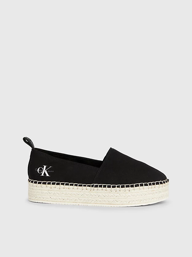 Tênis espadrille de lona com plataforma