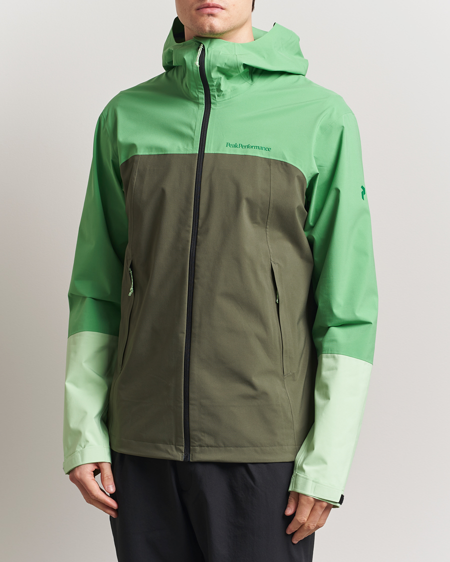Peak Performance Trail Hipe Hooded Shell Jacket Peppermint/Pine Needle