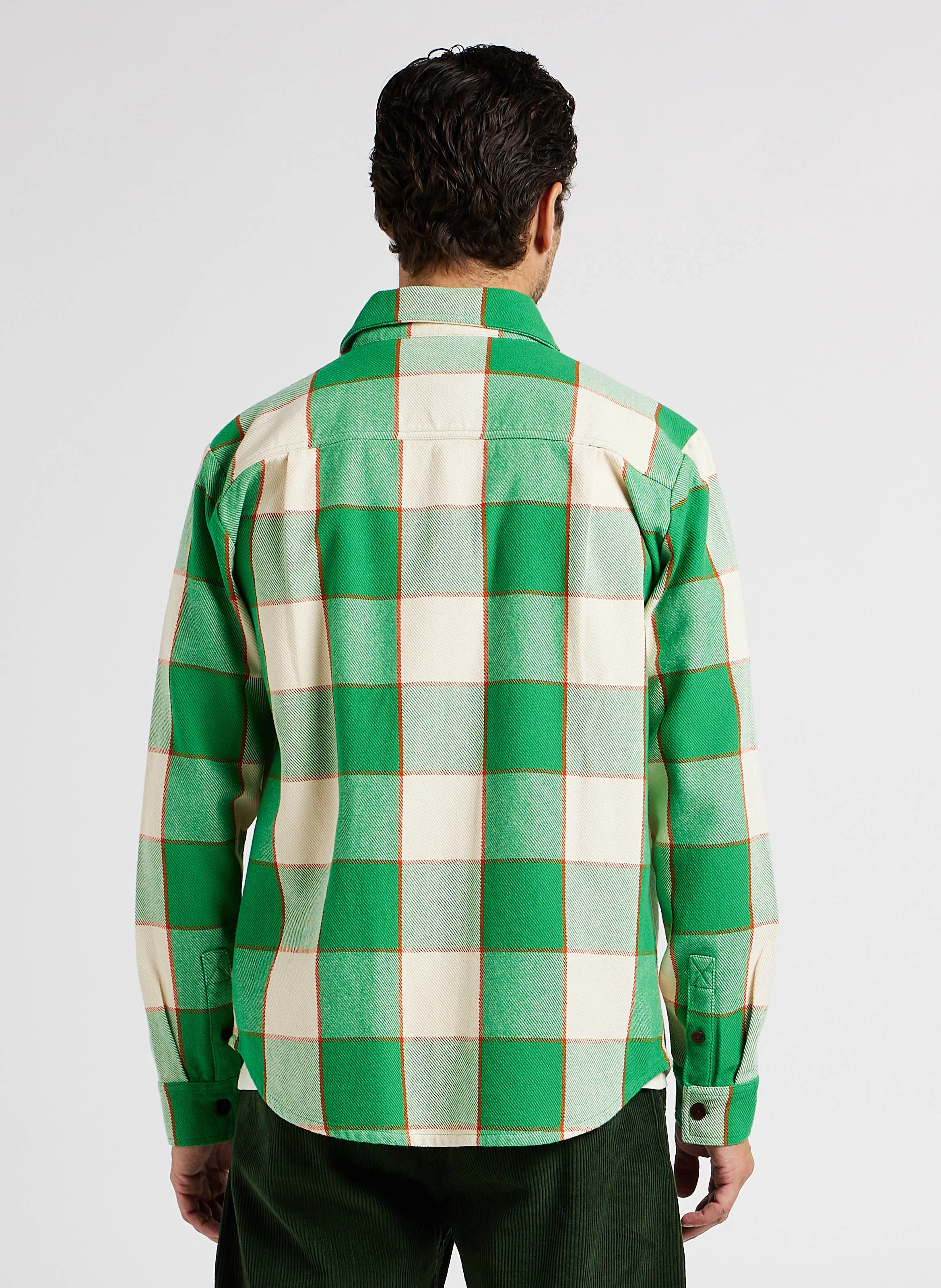 LUCAS - Surchemise droite col classique en coton biologique | Vert