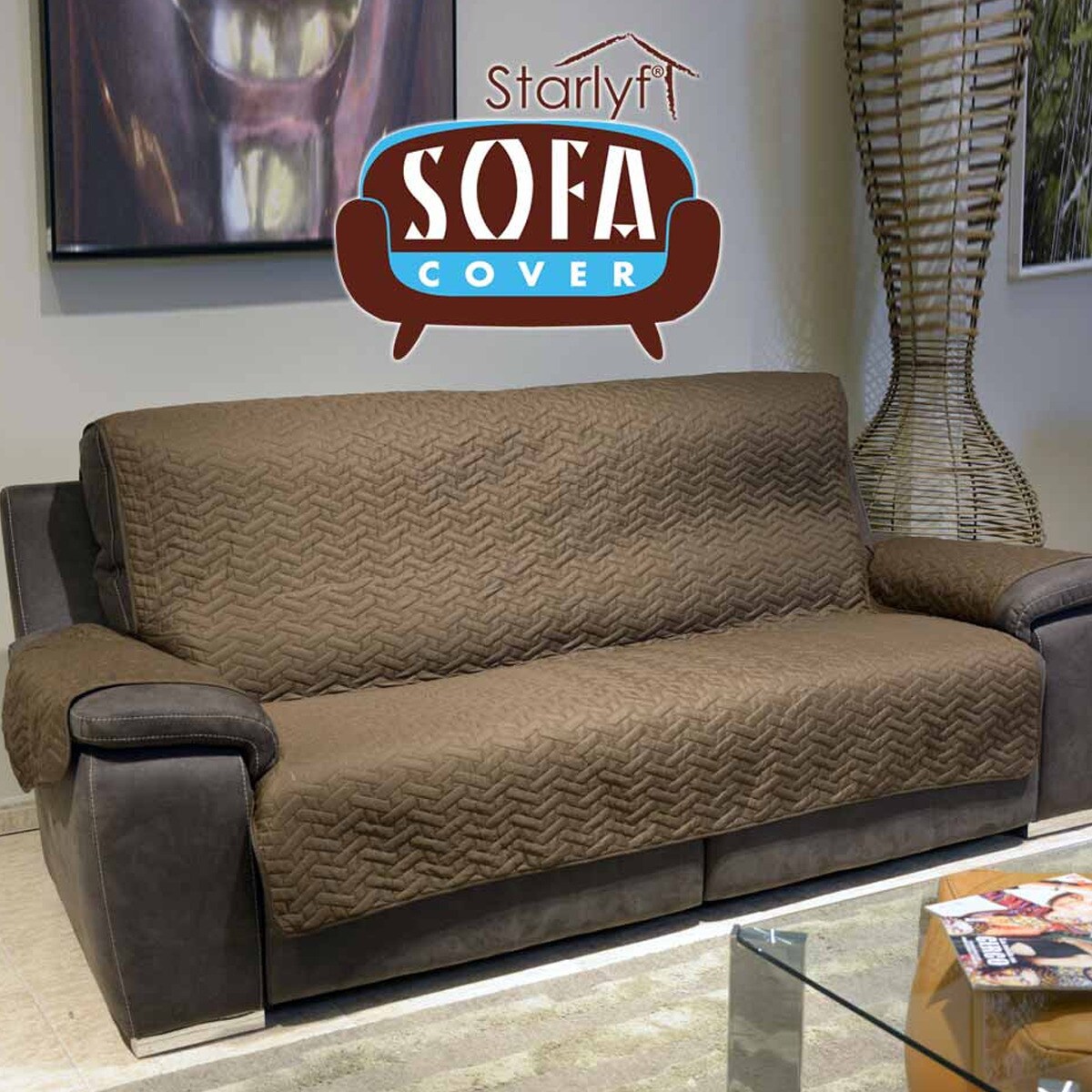 Starlyf® 3 Sitzer Sofaschoner, wasserabweisend, wendbar Sofa Cover