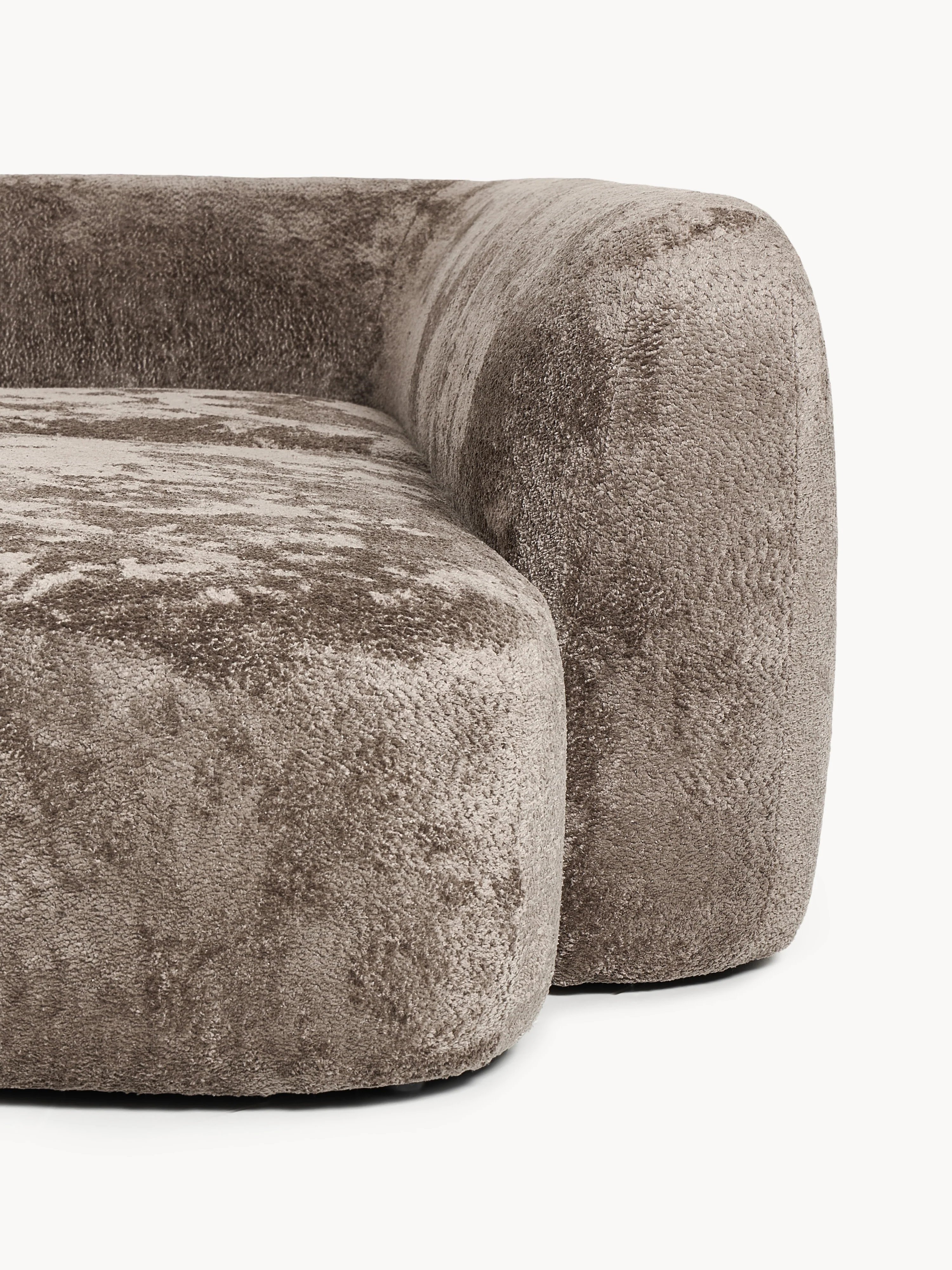 Modulaire teddy-bouclé hoekbank Wolke (4-zits) met chaise-longue