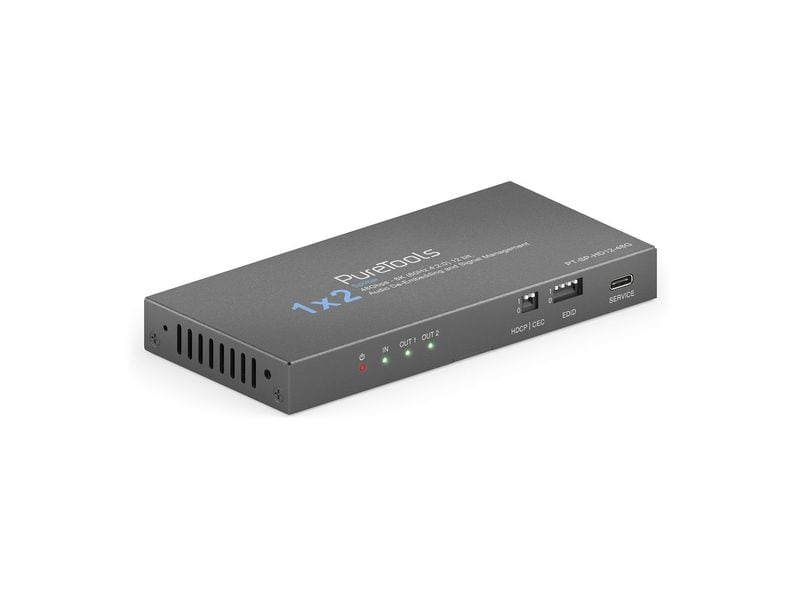 PureLink PureTools Splitter PT-SP-HD12-48G 1 x 2 HDMI 2.1 - PureTools - 1 x 2 HDMI2.1 Splitter - 48Gbps - 8K (60 Hz 4:2:0) 12 bit, Audio De-Embedding und Signal Management