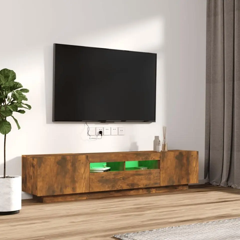 vidaXL - 2-delige TV-meubel met LED - 2 formaten - Gerookt eiken - Hout
