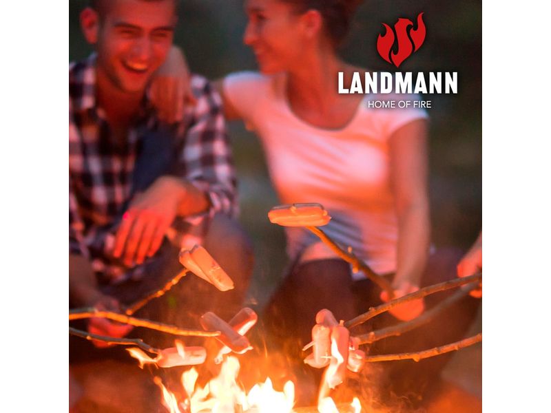 Landmann Feuerkorb 44 x 44 cm, Heizstrahler – Schwarz Raucharmes Feuer durch clevere Luftzirkulation